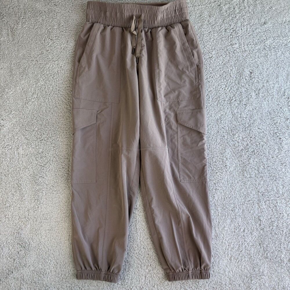 Spanx Pants Womens S Brown Out Of Office Cargo Jogger High Rise Stretch